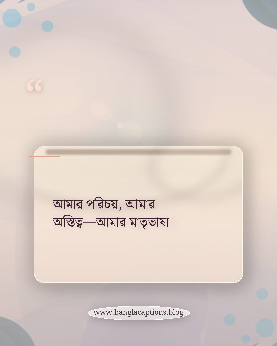 আমার পরিচয়, আমার অস্তিত্ব—আমার মাতৃভাষা। - ভাষা দিবসের স্ট্যাটাস