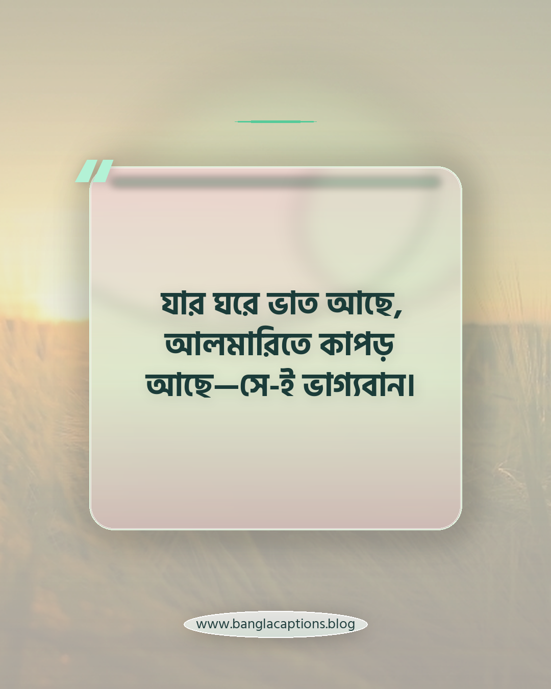 যার ঘরে ভাত আছে, আলমারিতে কাপড় আছে—সে-ই ভাগ্যবান। - ভাত কাপড় নিয়ে ক্যাপশন