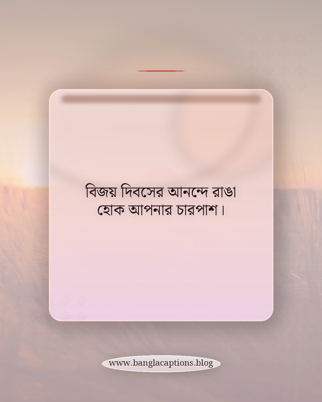 বিজয় দিবসের আনন্দে রাঙা হোক আপনার চারপাশ। - বিজয় দিবসের শুভেচ্ছা ক্যাপশন