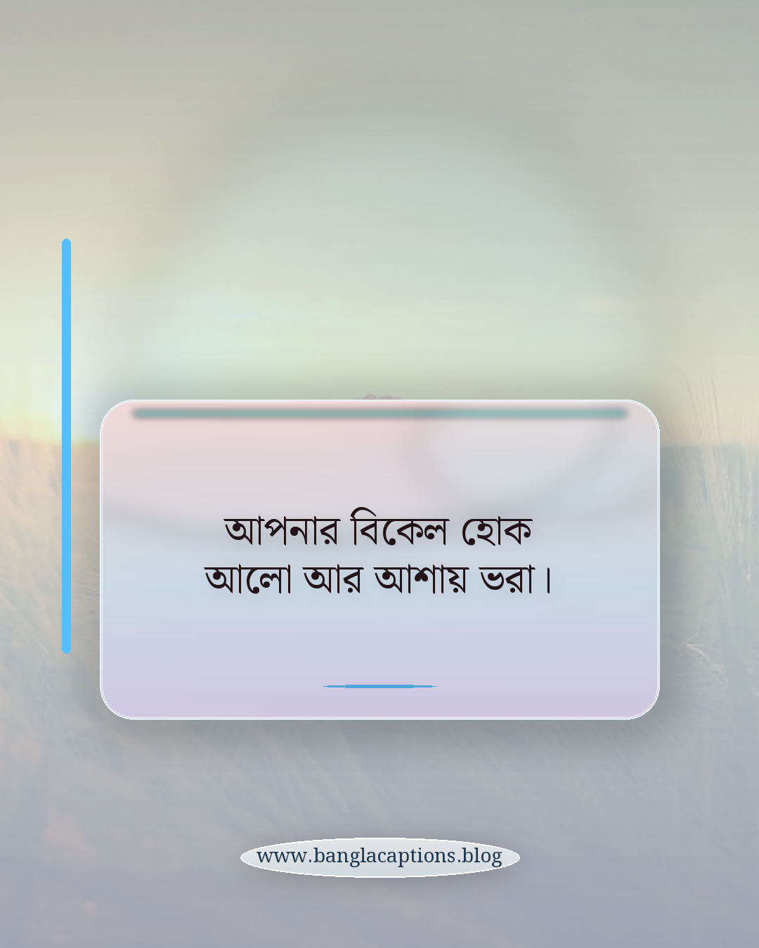 আপনার বিকেল হোক আলো আর আশায় ভরা। - বিকালের শুভেচ্ছা ক্যাপশন