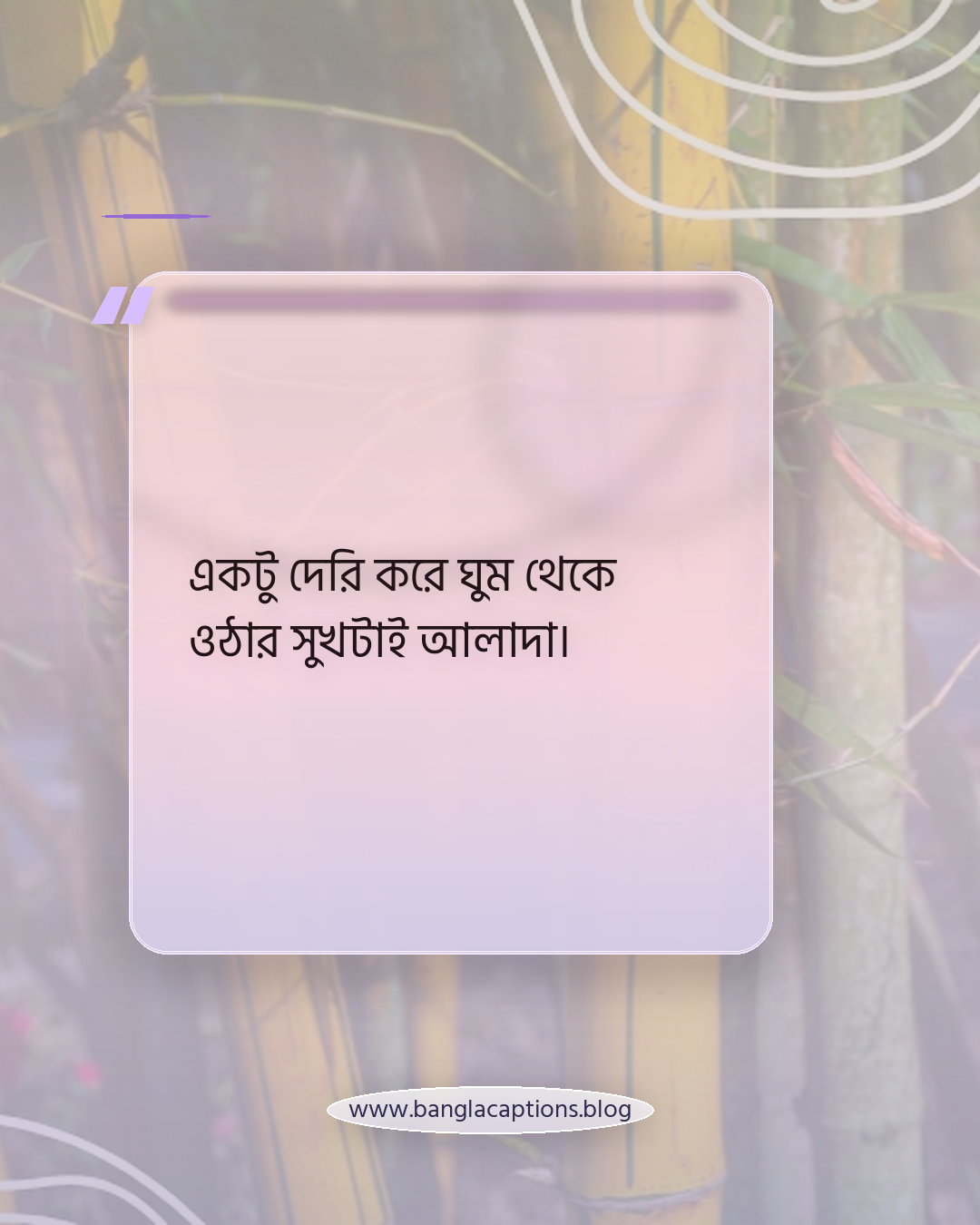 একটু দেরি করে ঘুম থেকে ওঠার সুখটাই আলাদা। - ছুটির দিন নিয়ে ক্যাপশন