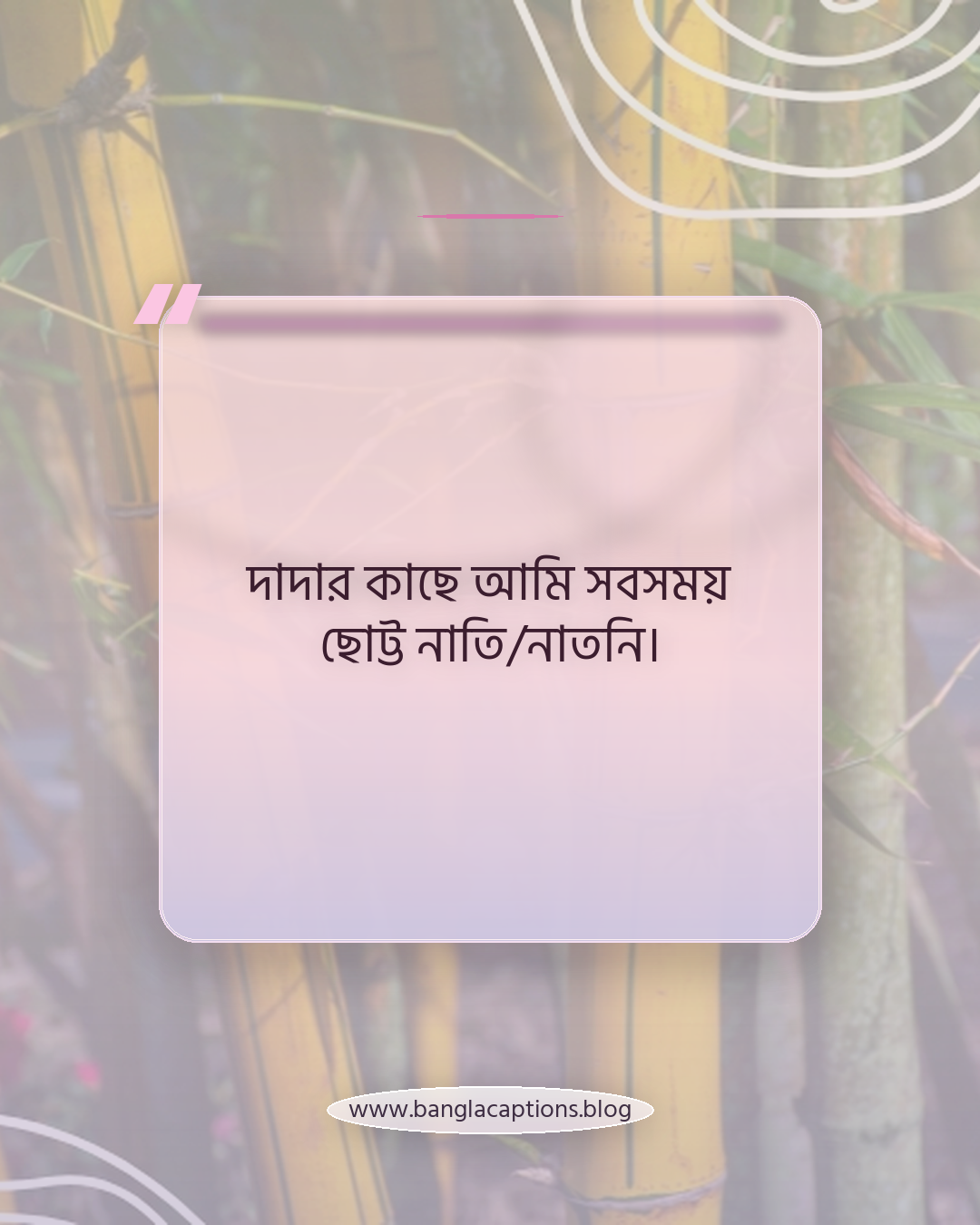 দাদার কাছে আমি সবসময় ছোট্ট নাতি/নাতনি। - দাদা কে নিয়ে ক্যাপশন