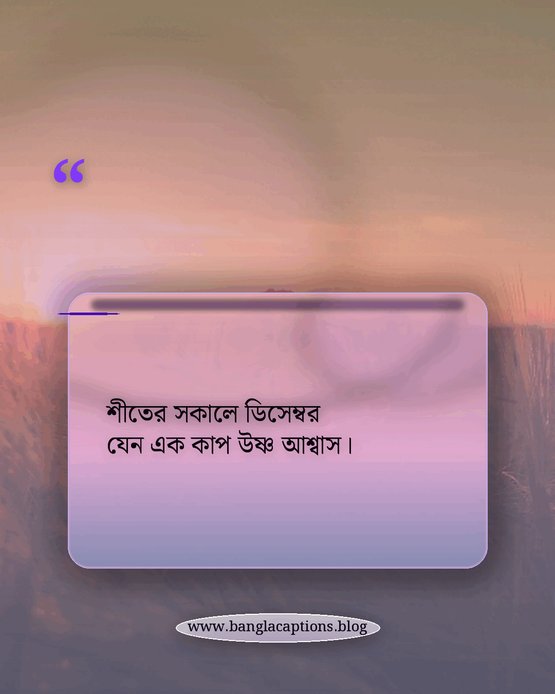 শীতের সকালে ডিসেম্বর যেন এক কাপ উষ্ণ আশ্বাস। - ডিসেম্বর মাস নিয়ে উক্তি