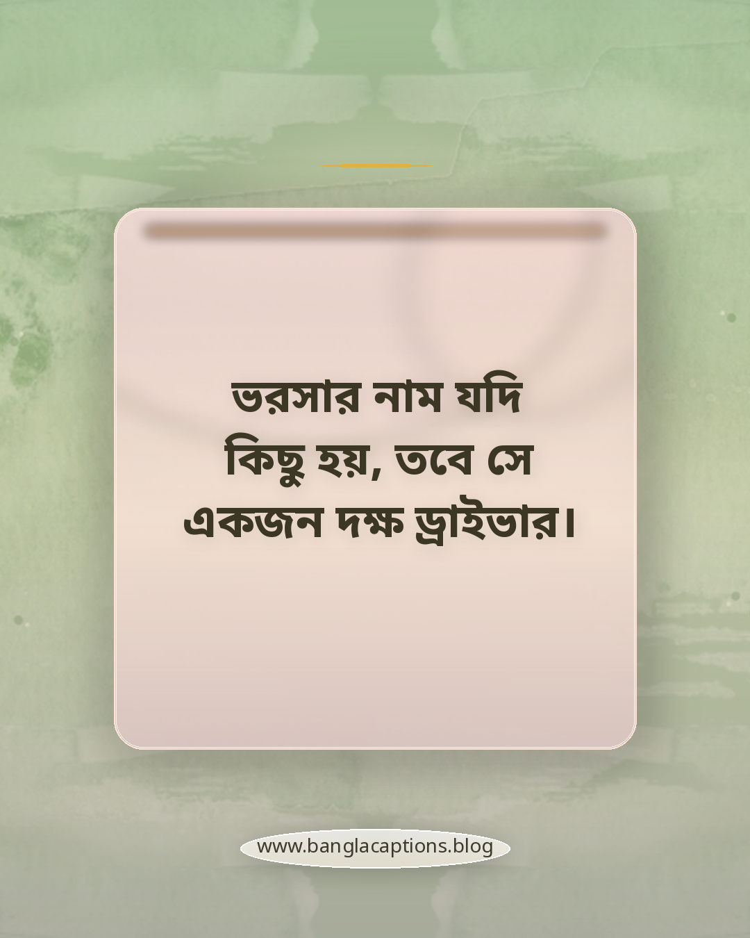 ভরসার নাম যদি কিছু হয়, তবে সে একজন দক্ষ ড্রাইভার। - ড্রাইভার নিয়ে ক্যাপশন
