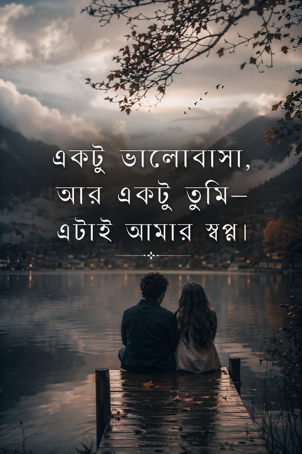 রোমান্টিক বাংলা ক্যাপশন - একটু ভালোবাসা, আর একটু তুমি—এটাই আমার স্বপ্ন।
