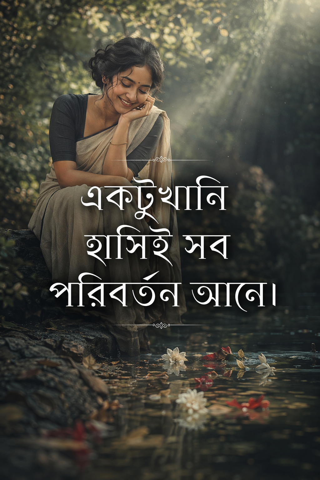 ফেসবুক ও ইনস্টাগ্রাম ক্যাপশন - একটুখানি হাসিই সব পরিবর্তন আনে।