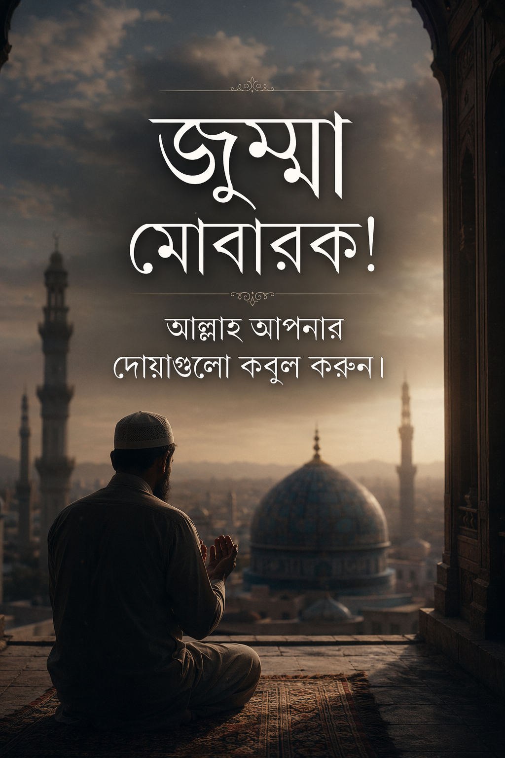 জুম্মা মোবারক ক্যাপশন, স্ট্যাটাস ও উক্তি - জুম্মা মোবারক! আল্লাহ আপনার দোয়াগুলো কবুল করুন।