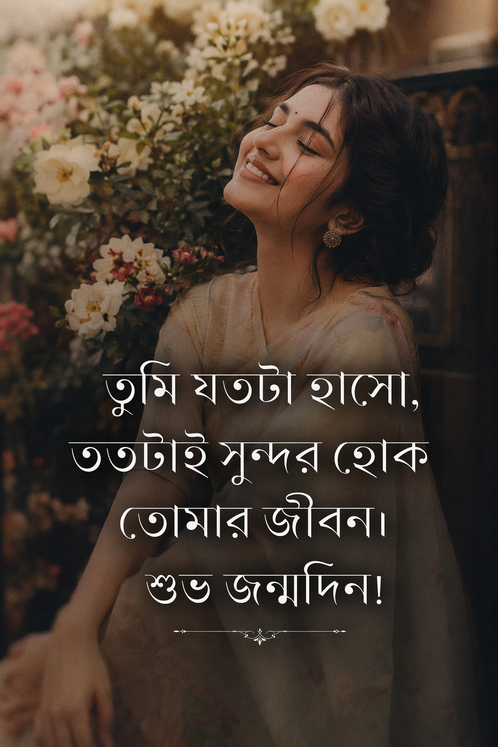 জন্মদিনের শুভেচ্ছা ও দোয়া ক্যাপশন - তুমি যতটা হাসো, ততটাই সুন্দর হোক তোমার জীবন। শুভ জন্মদিন!