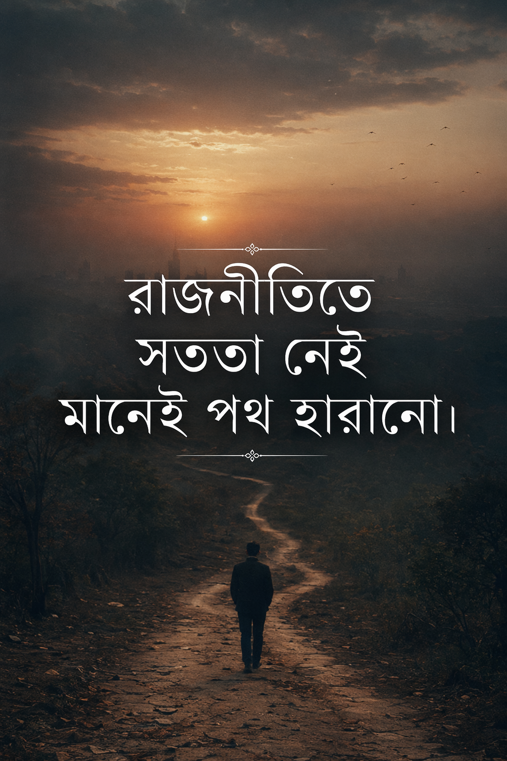 রাজনীতি নিয়ে ক্যাপশন - রাজনীতিতে সততা নেই মানেই পথ হারানো।