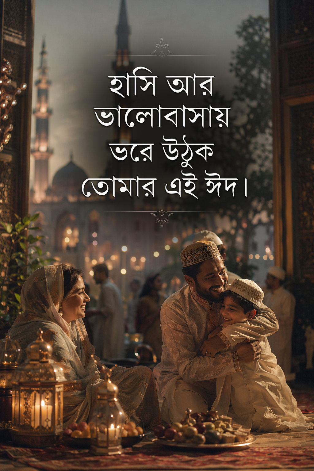 নতুন ঈদের শুভেচ্ছা বার্তা - হাসি আর ভালোবাসায় ভরে উঠুক তোমার এই ঈদ।