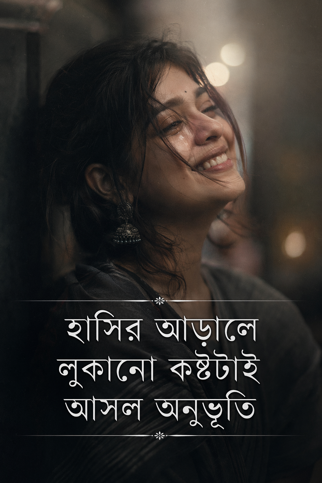 কষ্ট ও আবেগের বাংলা ক্যাপশন - হাসির আড়ালে লুকানো কষ্টটাই আসল অনুভূতি