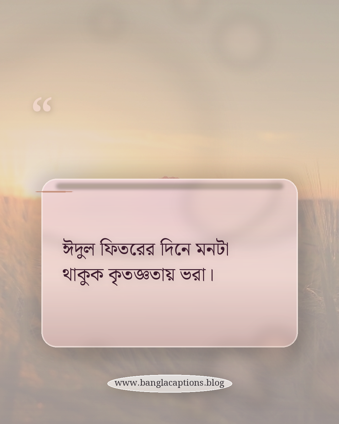 ঈদুল ফিতরের দিনে মনটা থাকুক কৃতজ্ঞতায় ভরা। - ঈদুল ফিতরের ক্যাপশন