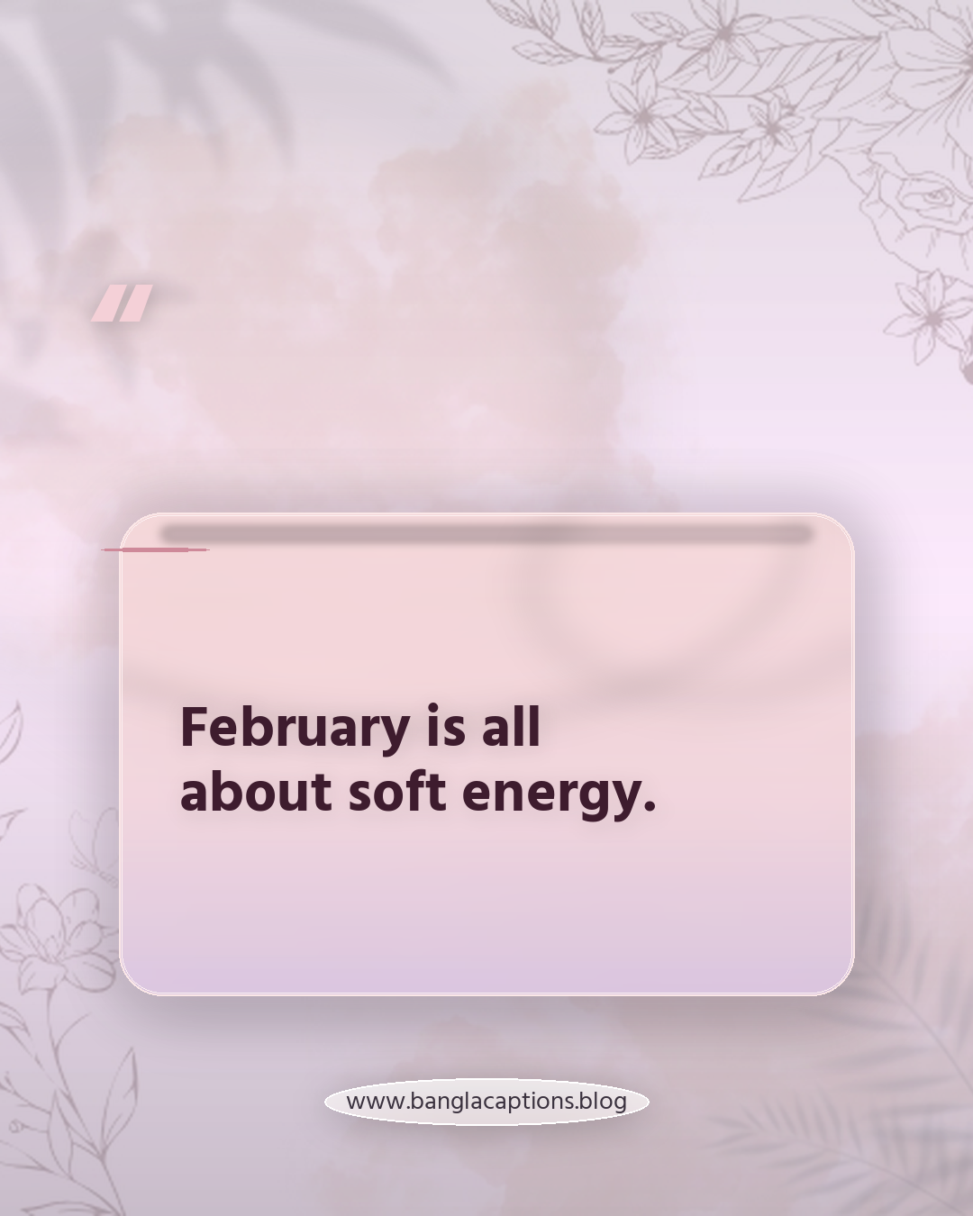 February is all about soft energy. - ফেব্রুয়ারি month mood caption