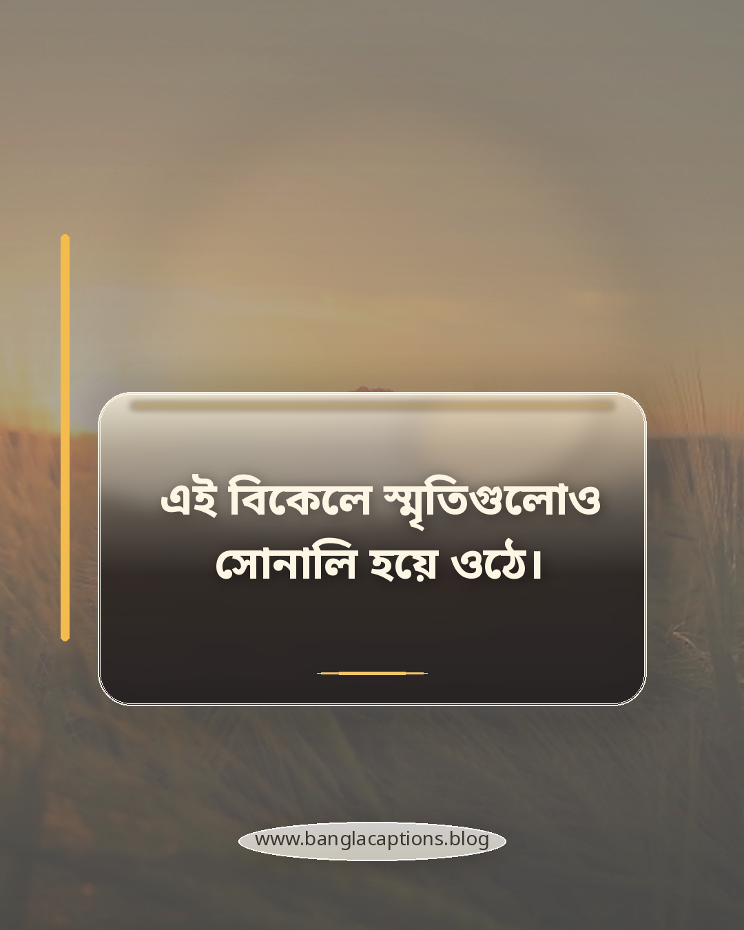 এই বিকেলে স্মৃতিগুলোও সোনালি হয়ে ওঠে। - হেমন্তের বিকেল নিয়ে ক্যাপশন