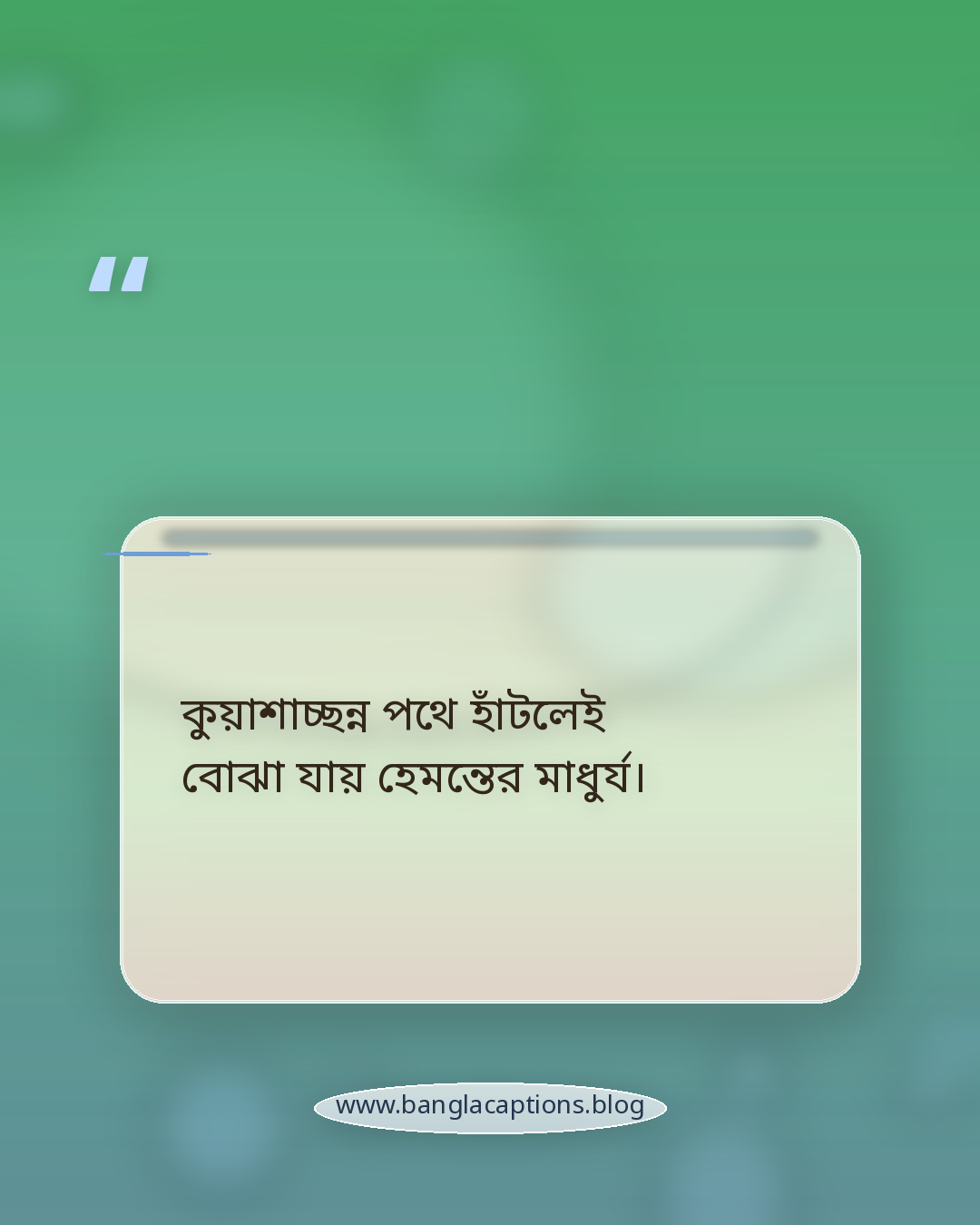কুয়াশাচ্ছন্ন পথে হাঁটলেই বোঝা যায় হেমন্তের মাধুর্য। - হেমন্তের সকাল নিয়ে উক্তি