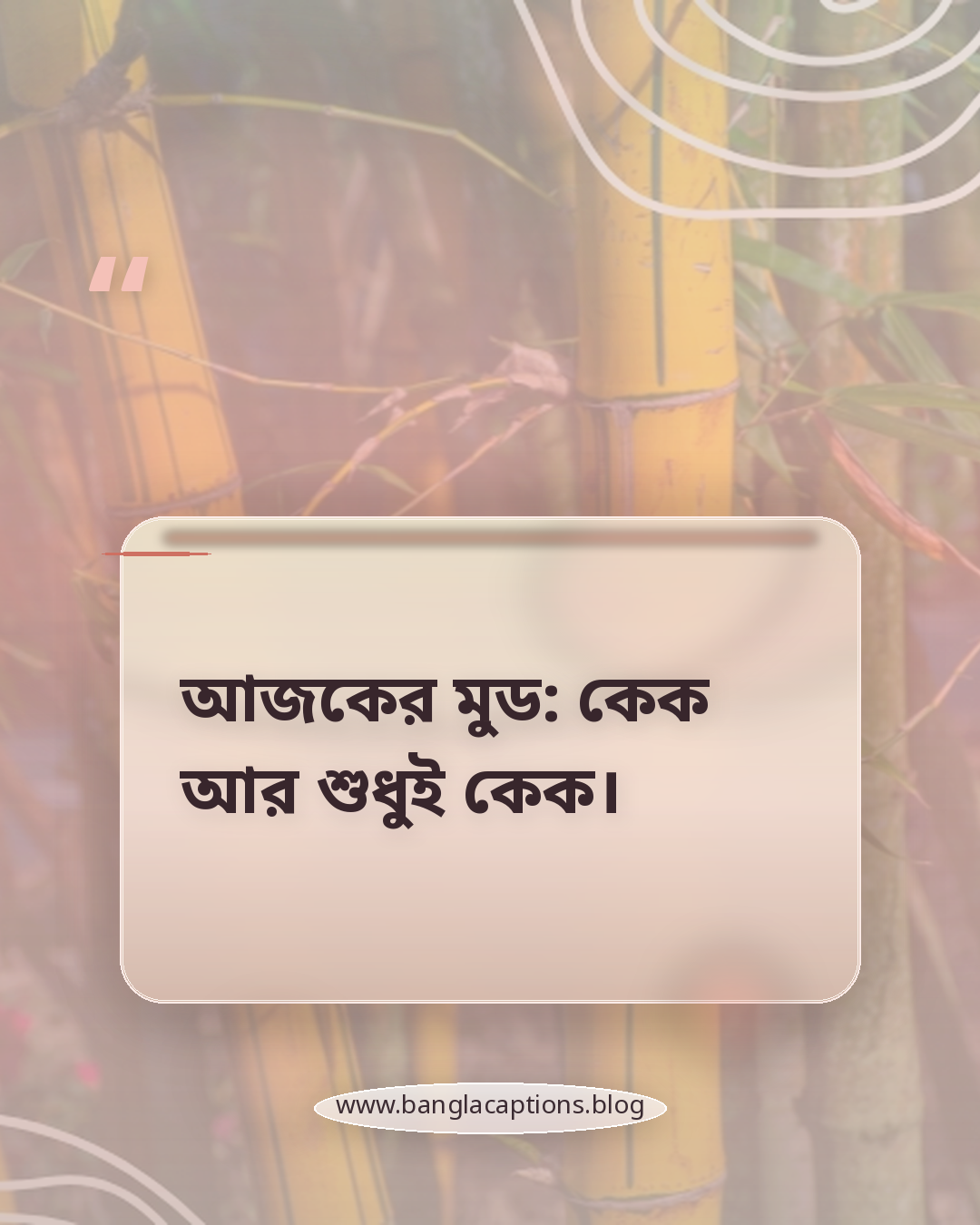 আজকের মুড: কেক আর শুধুই কেক। - কেকের ক্যাপশন