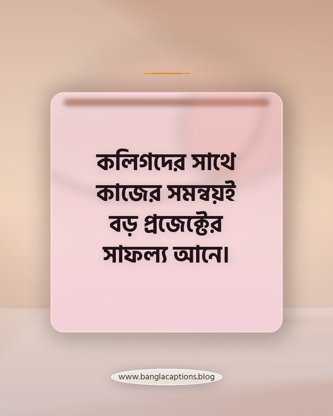 কলিগদের সাথে কাজের সমন্বয়ই বড় প্রজেক্টের সাফল্য আনে। - কলিগ নিয়ে স্ট্যাটাস