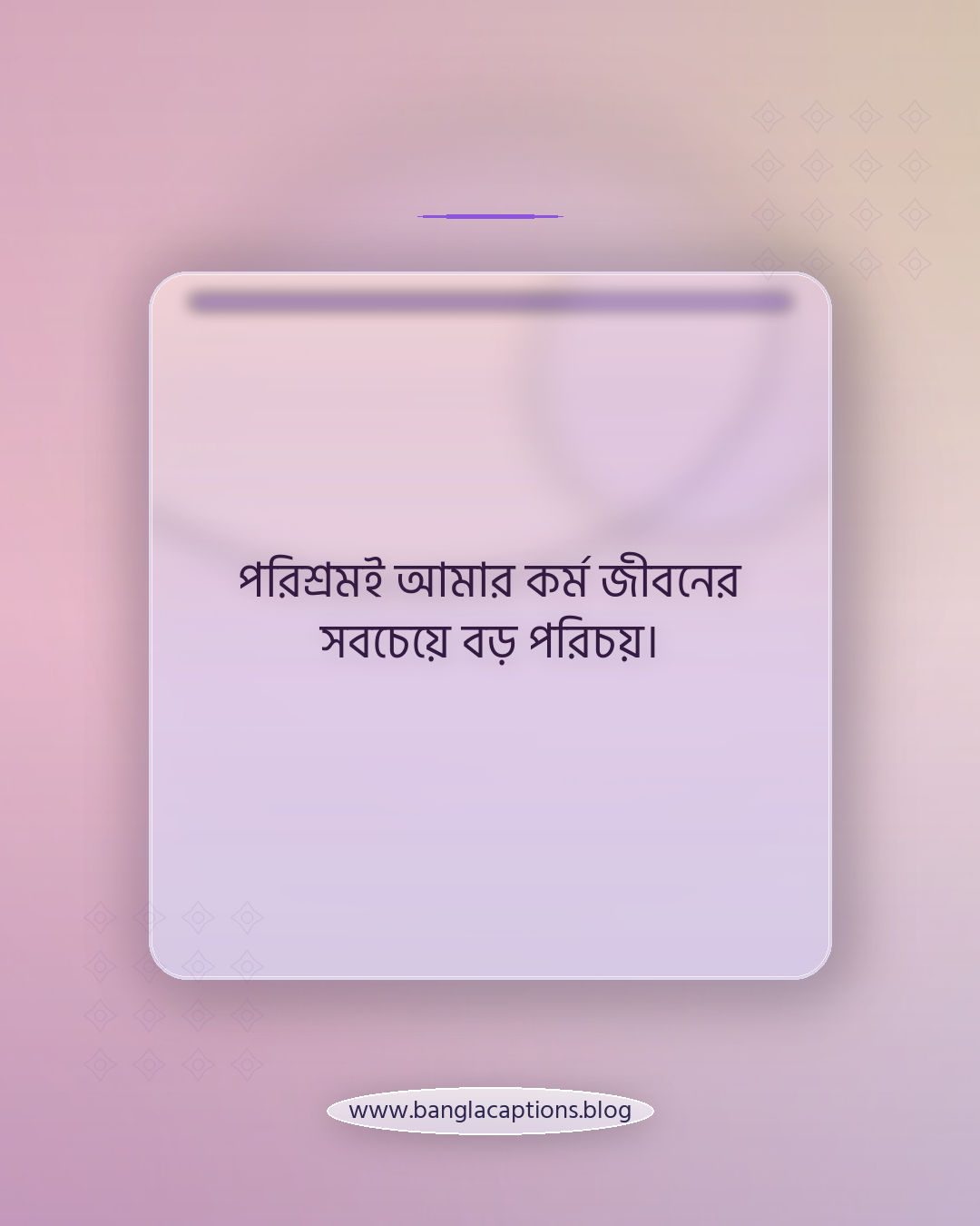 পরিশ্রমই আমার কর্ম জীবনের সবচেয়ে বড় পরিচয়। - কর্ম জীবন নিয়ে ক্যাপশন