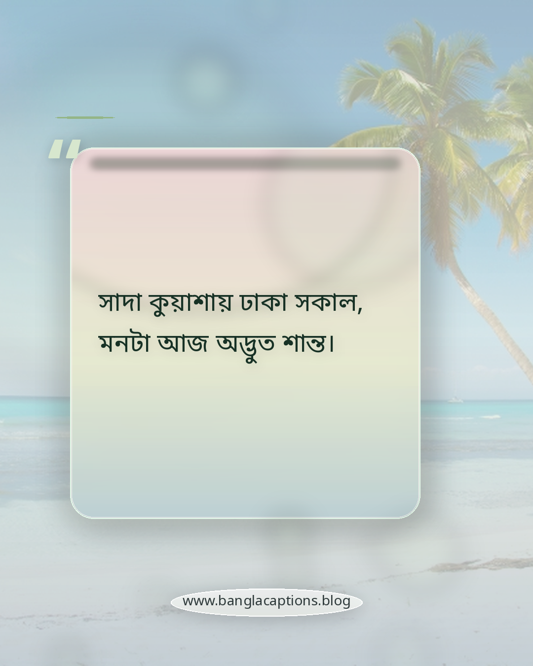 সাদা কুয়াশায় ঢাকা সকাল, মনটা আজ অদ্ভুত শান্ত। - কুয়াশার সকাল নিয়ে ক্যাপশন