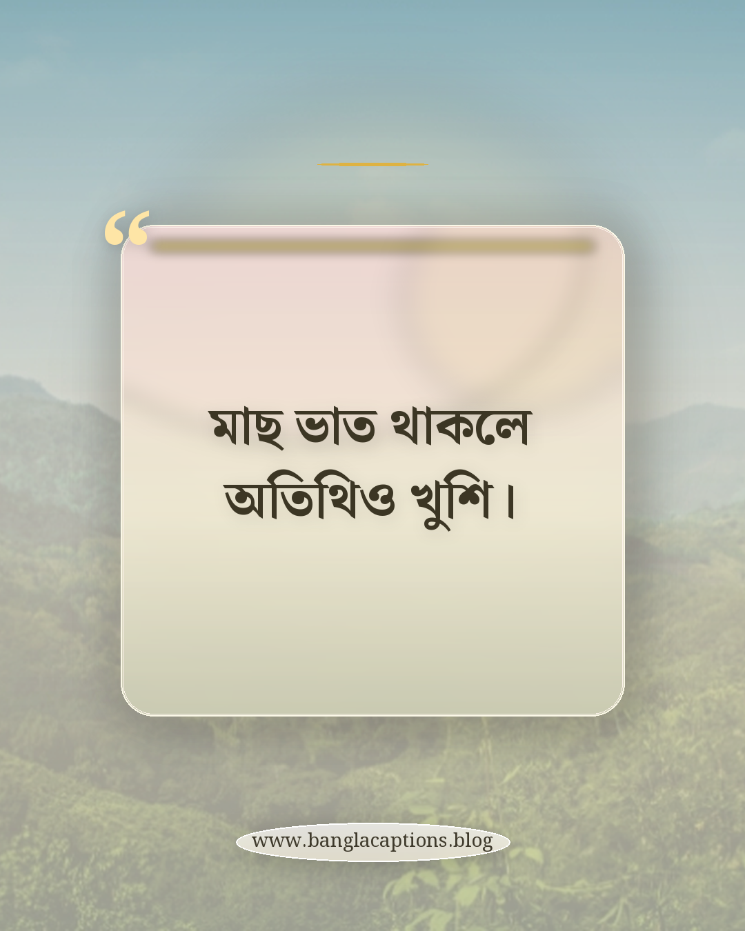 মাছ ভাত থাকলে অতিথিও খুশি। - মাছ ভাত নিয়ে ক্যাপশন