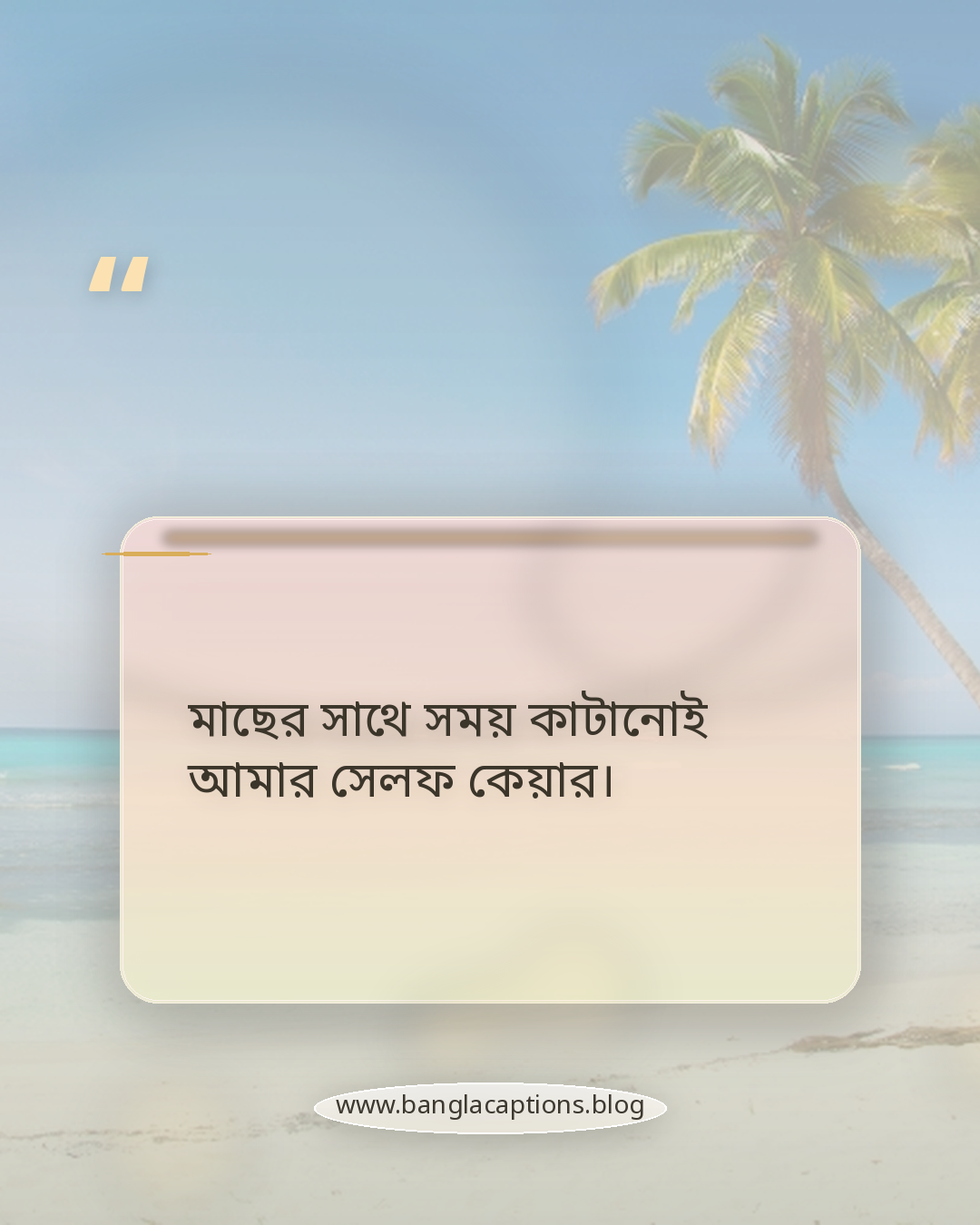 মাছের সাথে সময় কাটানোই আমার সেলফ কেয়ার। - মাছ নিয়ে স্ট্যাটাস