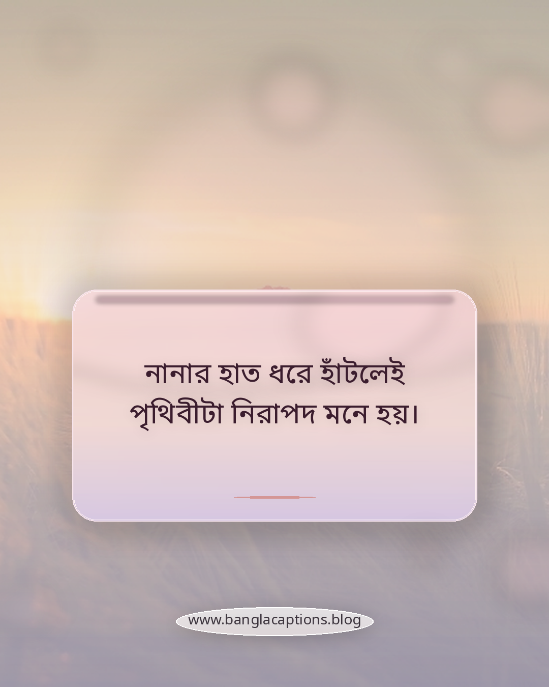 নানার হাত ধরে হাঁটলেই পৃথিবীটা নিরাপদ মনে হয়। - নানা নাতি নিয়ে ক্যাপশন