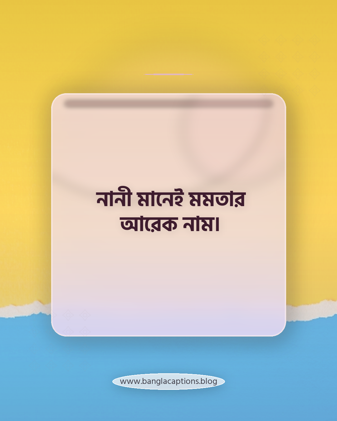 নানী মানেই মমতার আরেক নাম। - নানীকে নিয়ে ক্যাপশন
