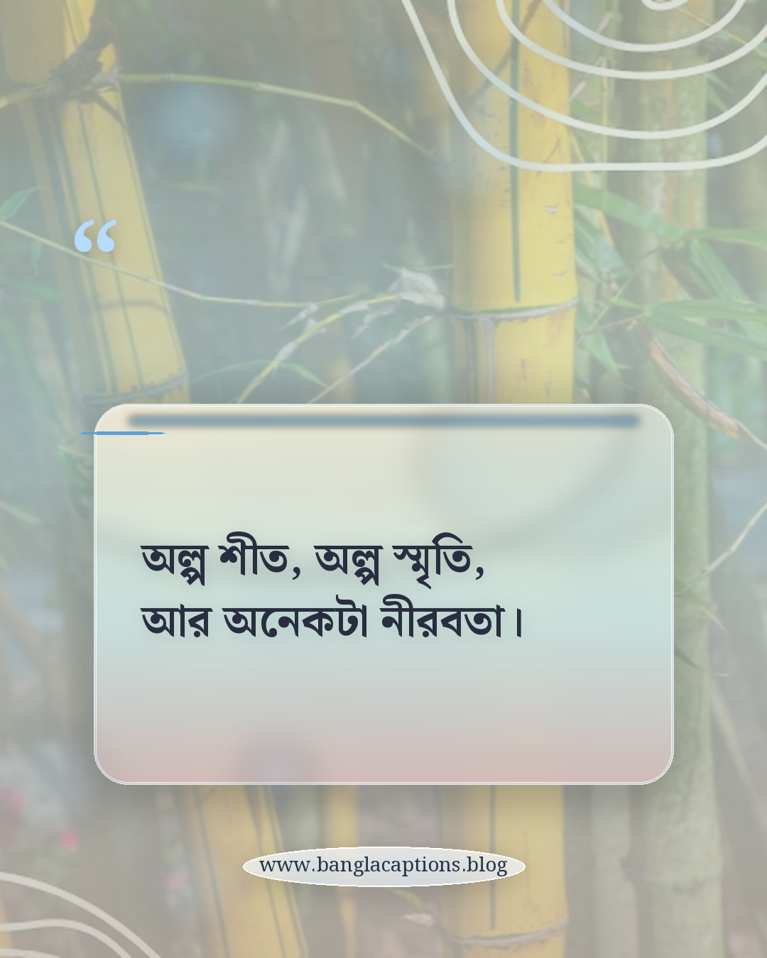 অল্প শীত, অল্প স্মৃতি, আর অনেকটা নীরবতা। - নভেম্বর নিয়ে কবিতা