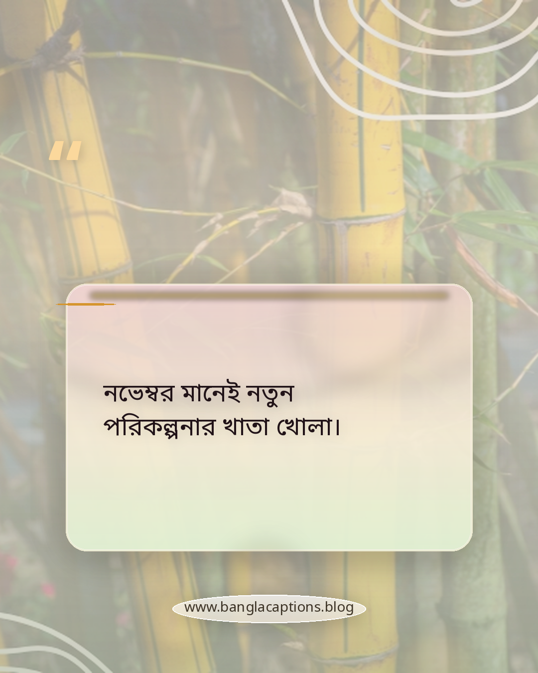 নভেম্বর মানেই নতুন পরিকল্পনার খাতা খোলা। - নভেম্বর নিয়ে স্ট্যাটাস