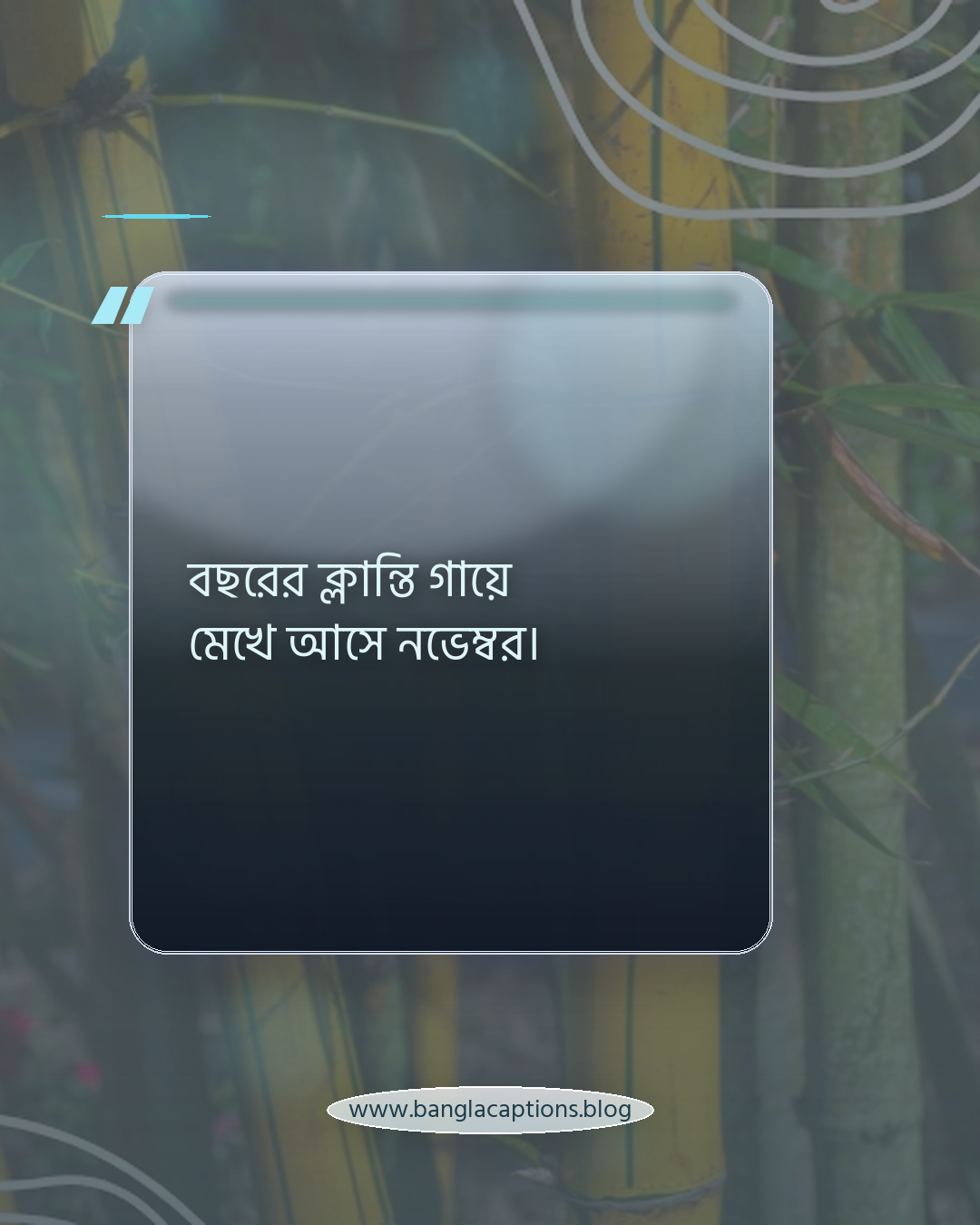 বছরের ক্লান্তি গায়ে মেখে আসে নভেম্বর। - নভেম্বর নিয়ে উক্তি