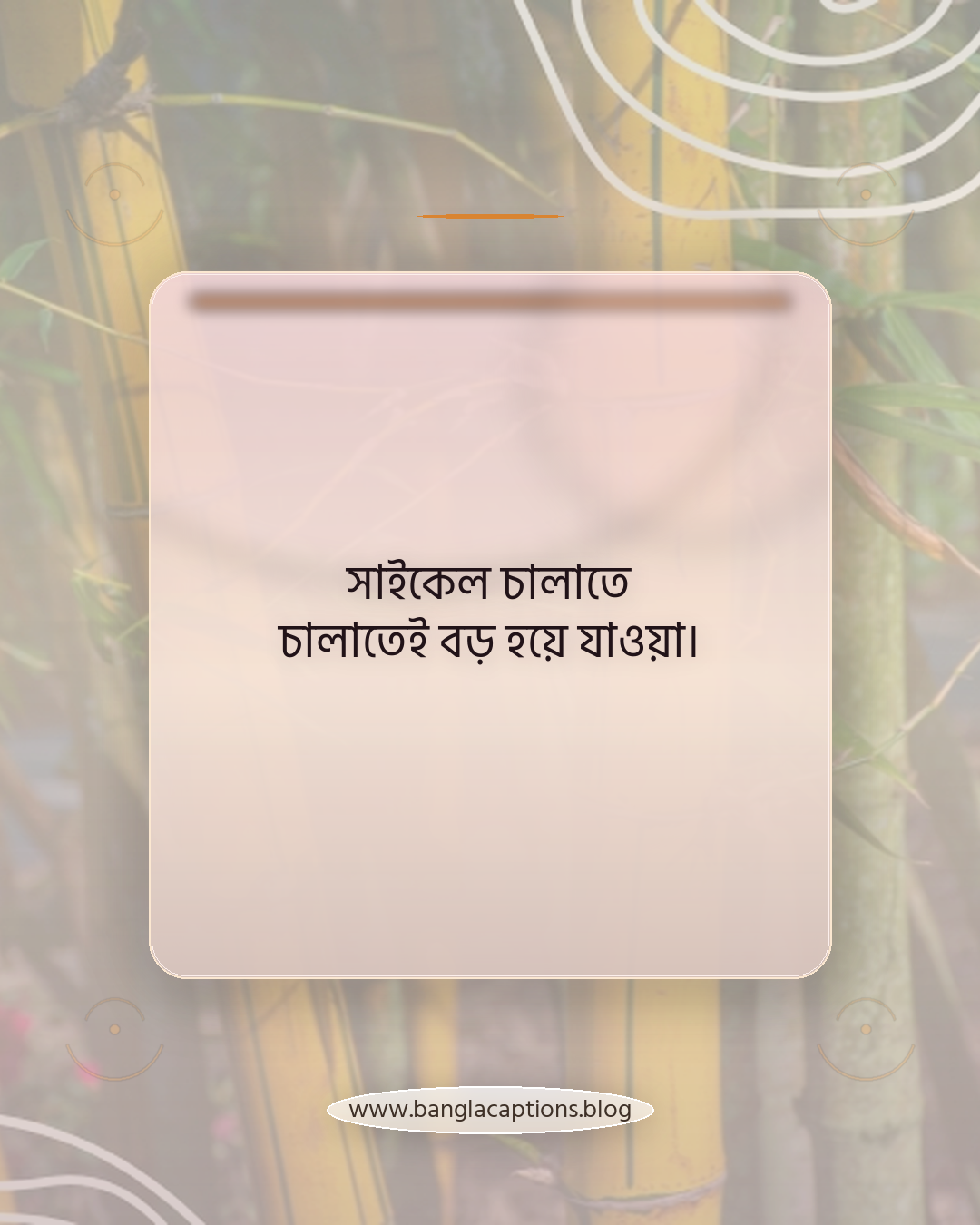 সাইকেল চালাতে চালাতেই বড় হয়ে যাওয়া। - সাইকেল নিয়ে ক্যাপশন
