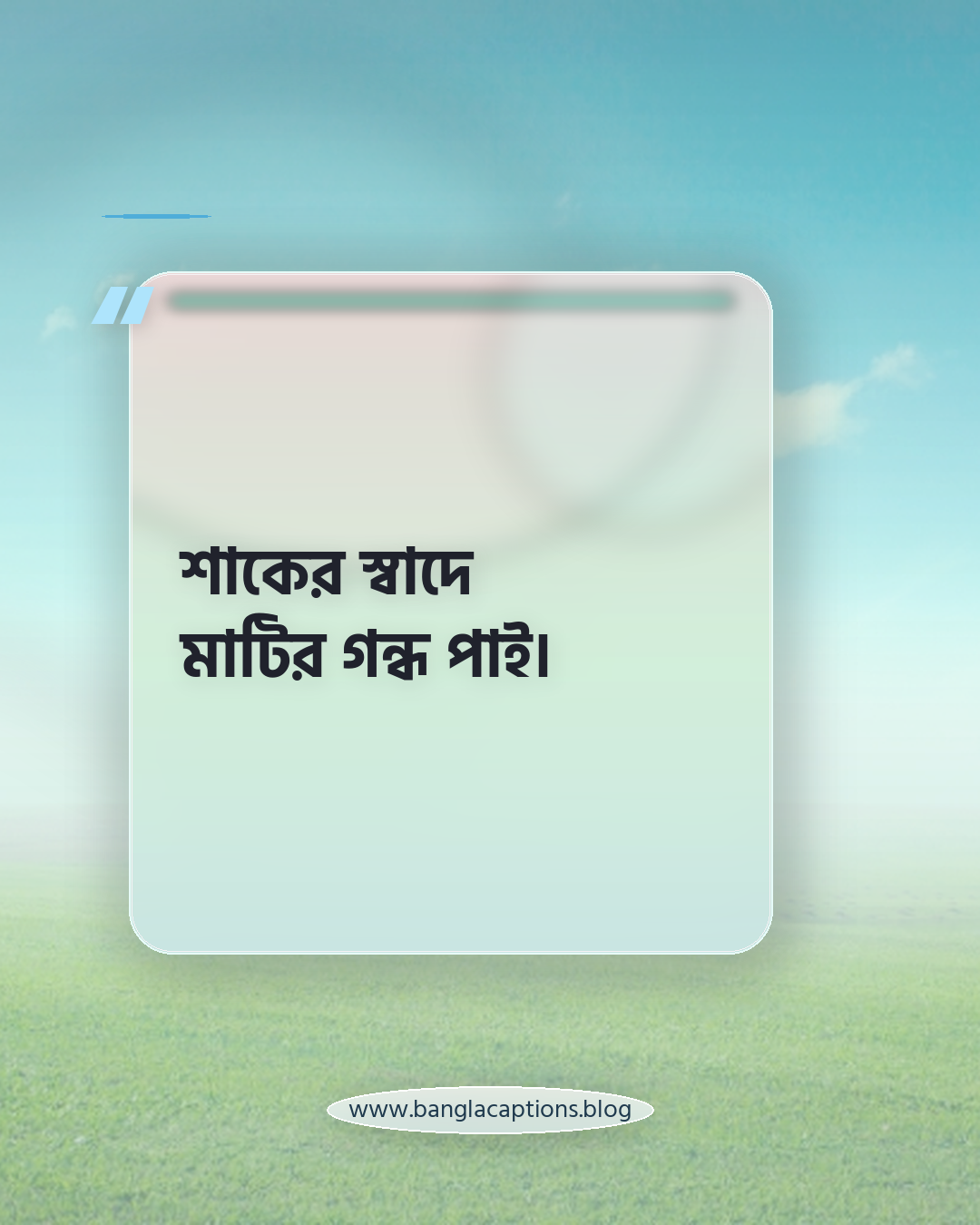 শাকের স্বাদে মাটির গন্ধ পাই। - শাক নিয়ে ক্যাপশন