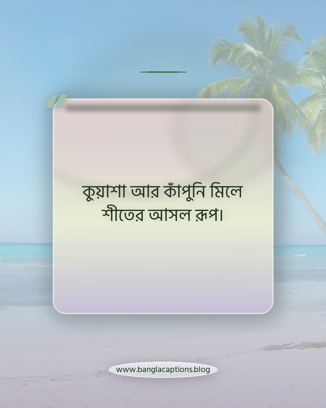 কুয়াশা আর কাঁপুনি মিলে শীতের আসল রূপ। - শীতের কুয়াশা নিয়ে ক্যাপশন