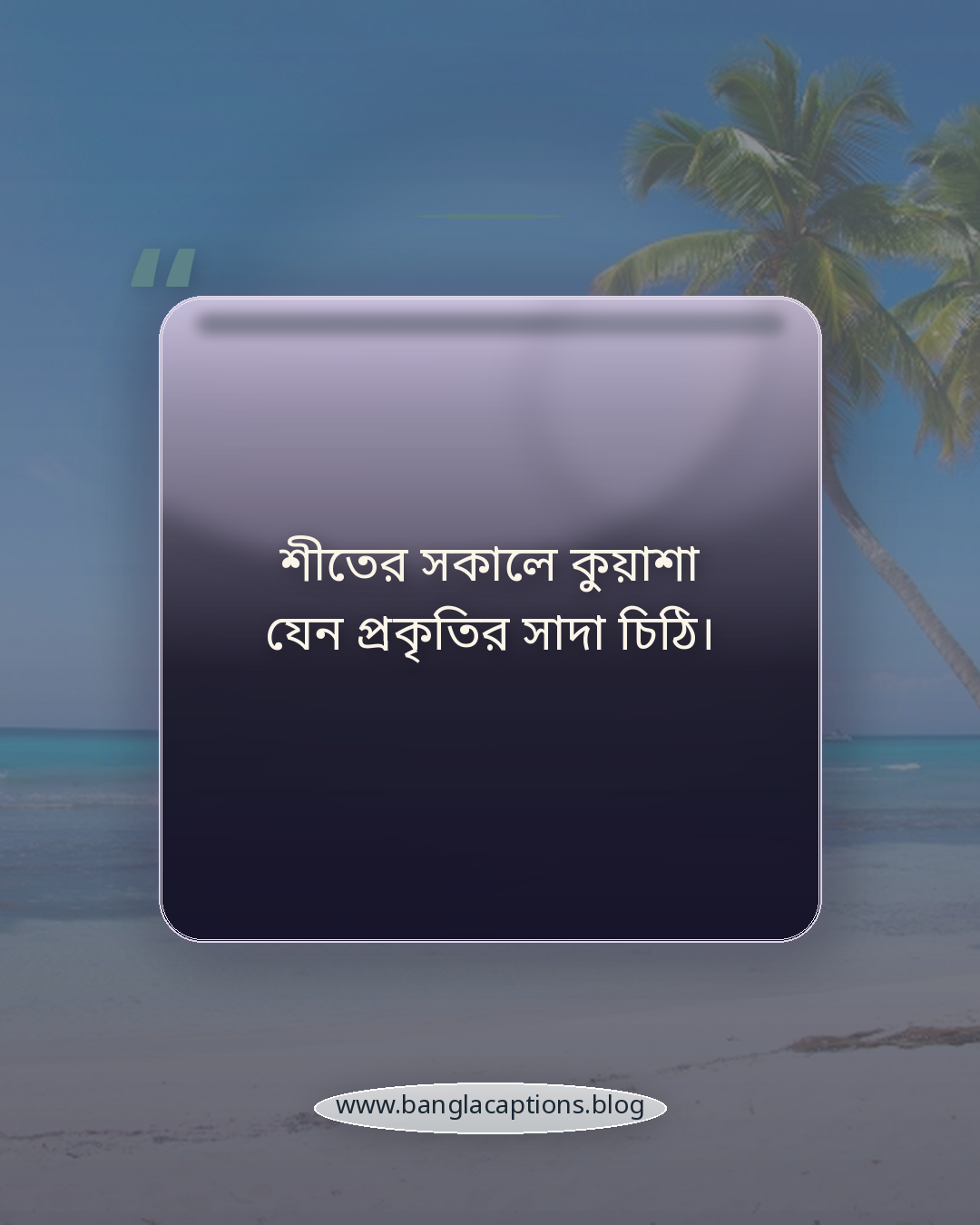 শীতের সকালে কুয়াশা যেন প্রকৃতির সাদা চিঠি। - শীতের সকাল কুয়াশা নিয়ে ক্যাপশন