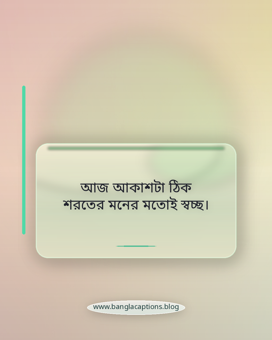 আজ আকাশটা ঠিক শরতের মনের মতোই স্বচ্ছ। - শরতের ক্যাপশন