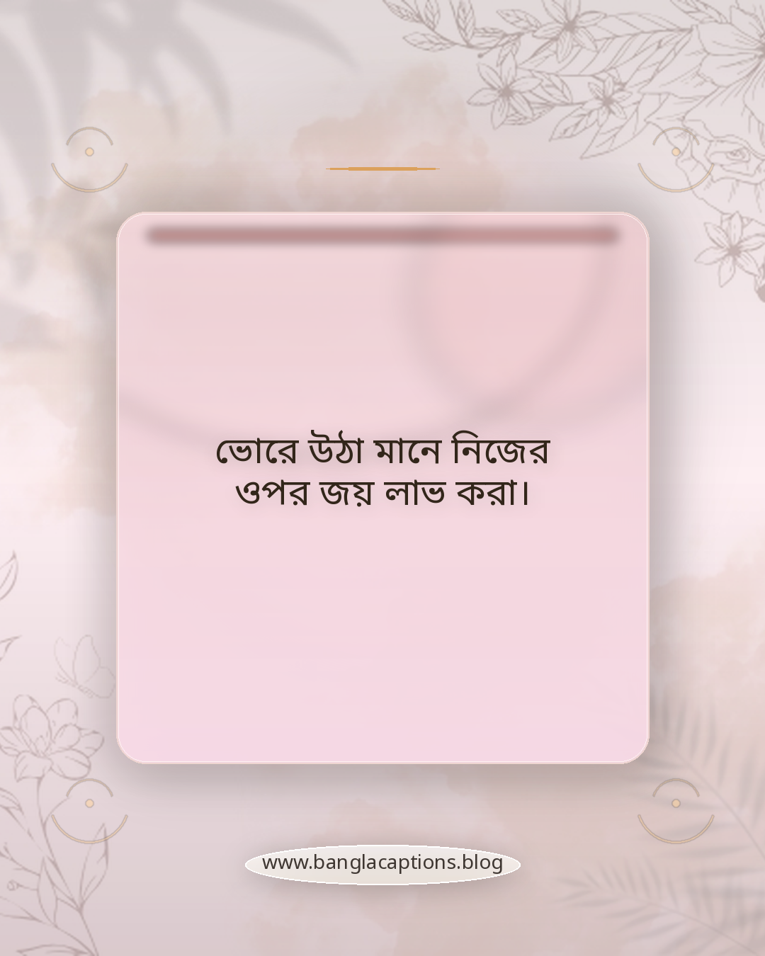 ভোরে উঠা মানে নিজের ওপর জয় লাভ করা। - সকালে ঘুম থেকে উঠা নিয়ে উক্তি