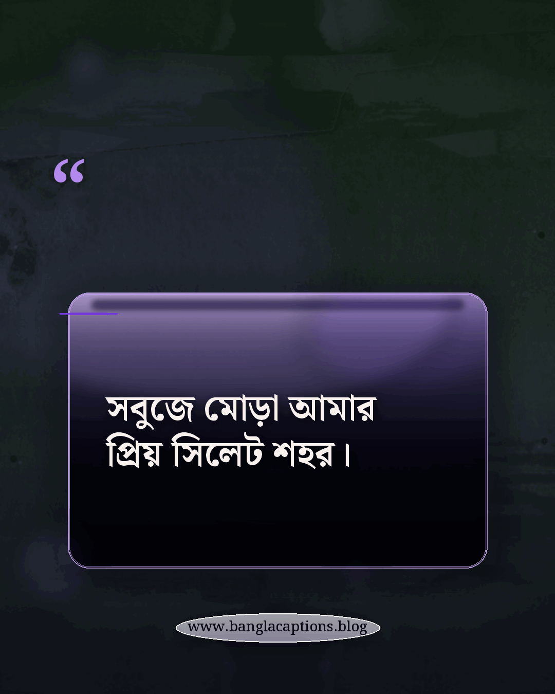 সবুজে মোড়া আমার প্রিয় সিলেট শহর। - সিলেট শহর নিয়ে ক্যাপশন